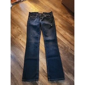 Mek Denim Santiago Straight Stretch Womens Blue Jean Size 28 x 32 Mint Flap Pkts